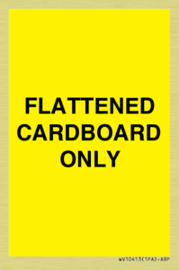 FLATTENED CARDBOARD ONLY